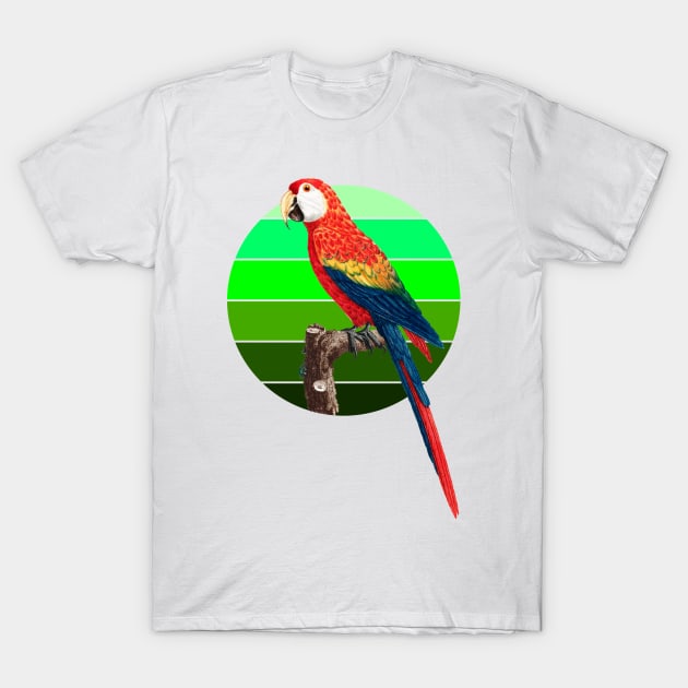 Ara Canga parrot retro sunset T-Shirt by Geoji 